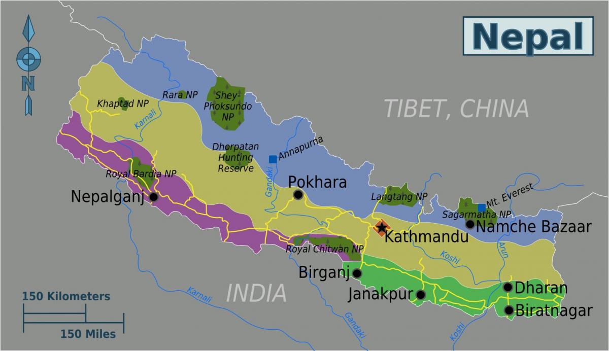 ماؤنٹ ایورسٹ نیپال کا نقشہ