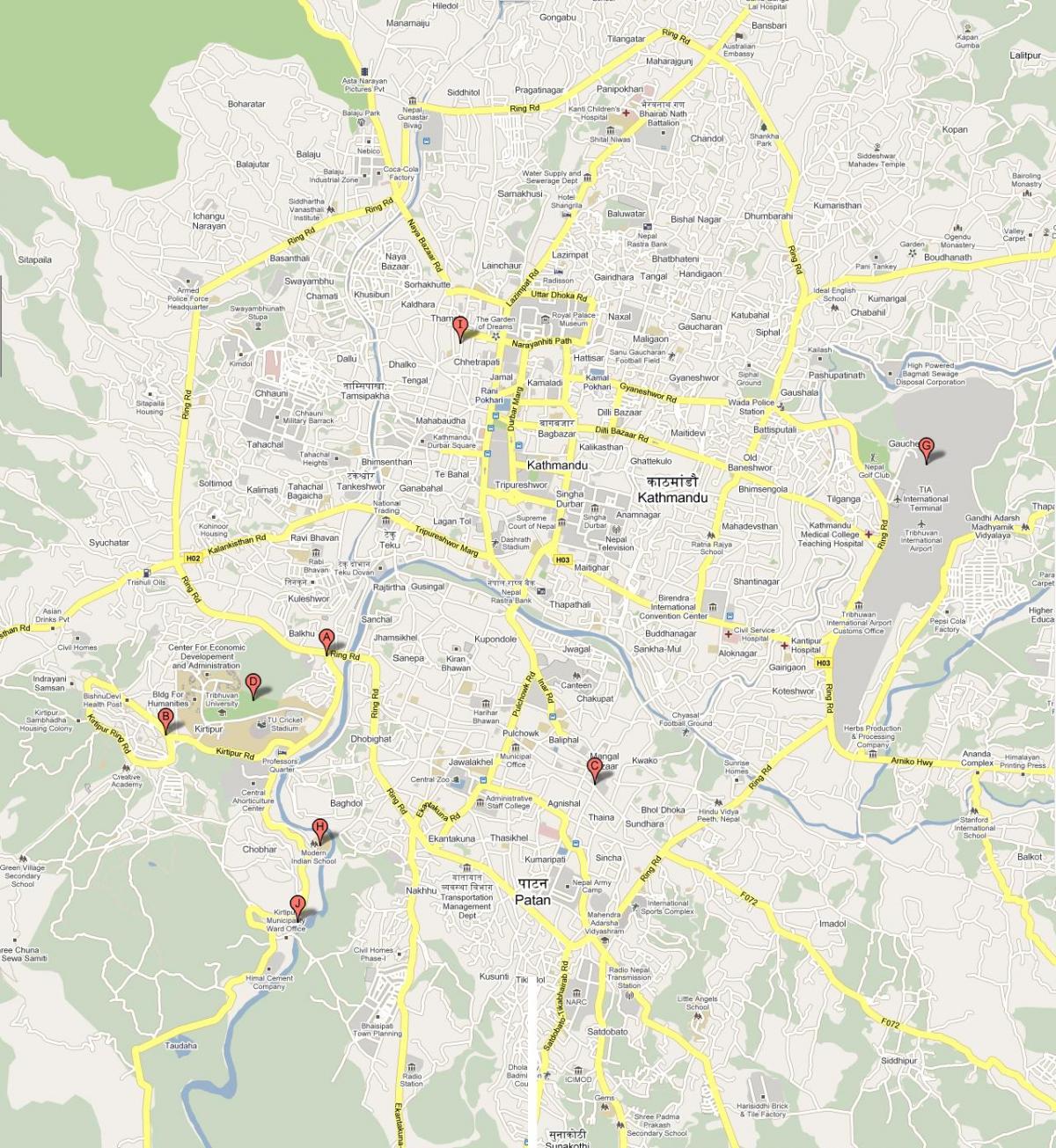 نقشہ کے ktm نیپال