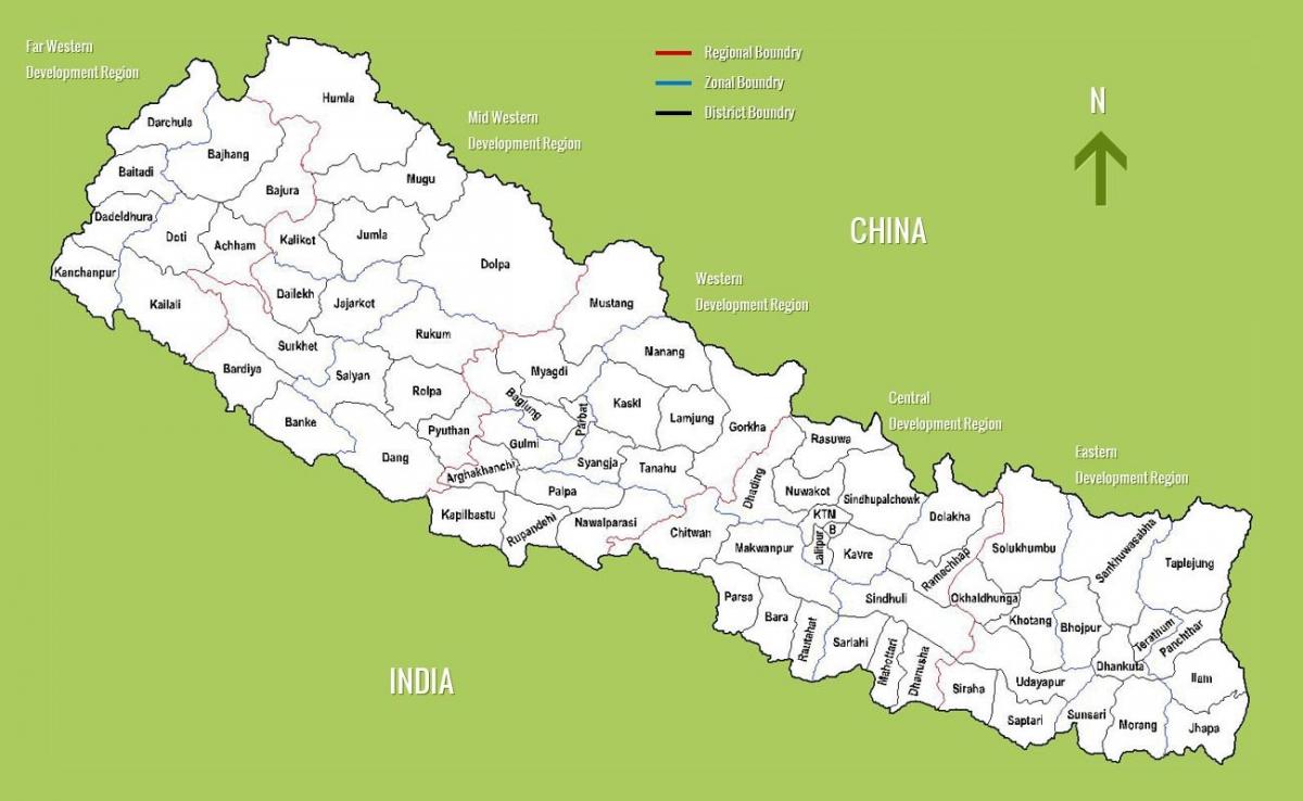 نیپال کے سیاحتی نقشہ