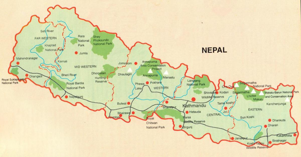 نیپال کے سیاحتی نقشے مفت