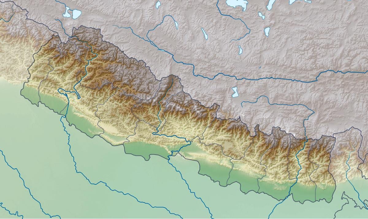 نیپال 3d نقشہ