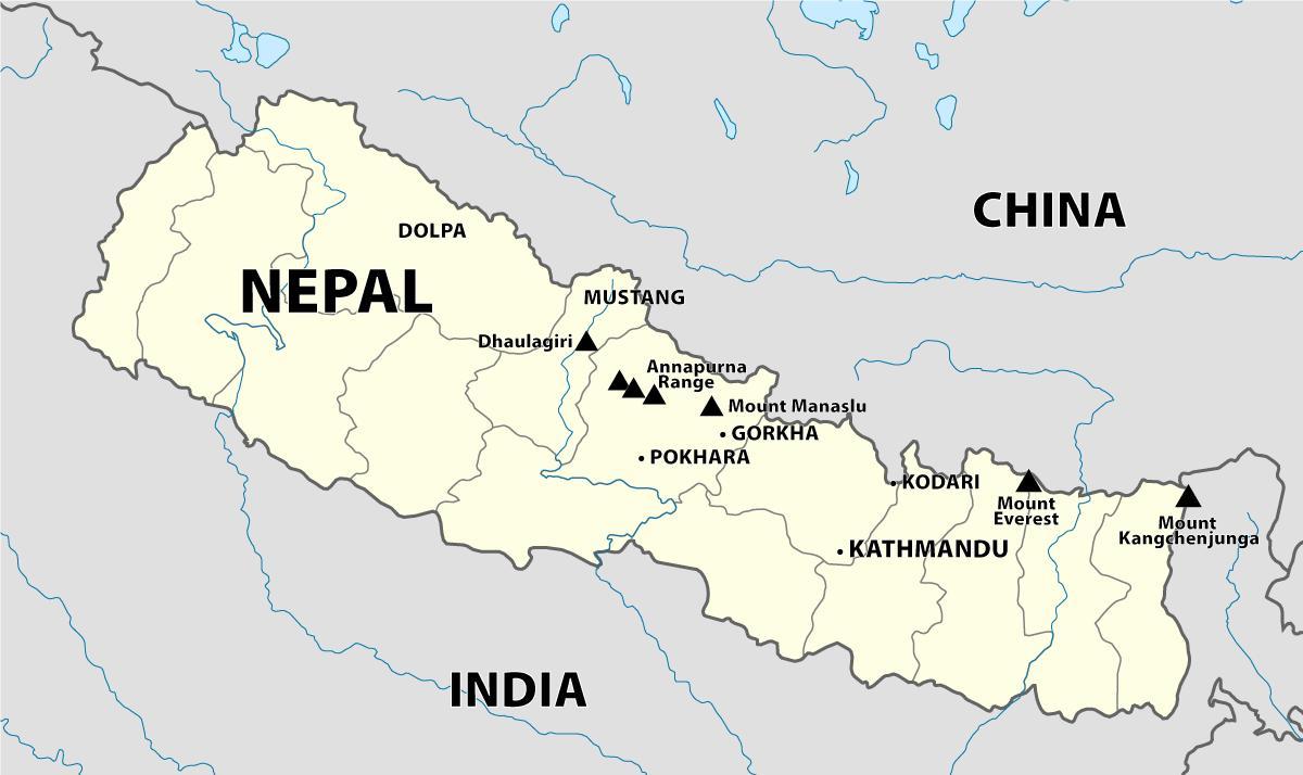 بھارت نیپال سرحد کا نقشہ