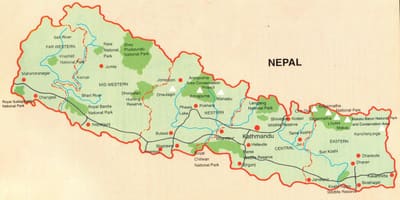 نقشہ کے سیاحوں pokhara نیپال